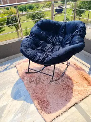 Comfortable Metal Swing Chair with Velvet Cushion