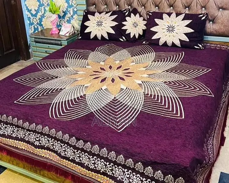 Luxurious Velvet Jacquard Wedding Bed Sheet Collection