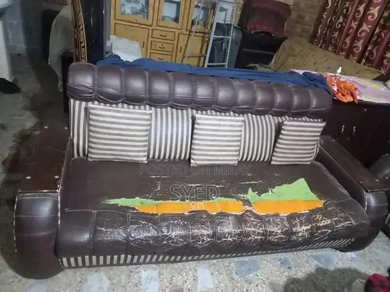 5 Seater Sofa with Good Foam, Requires Minor Repairs