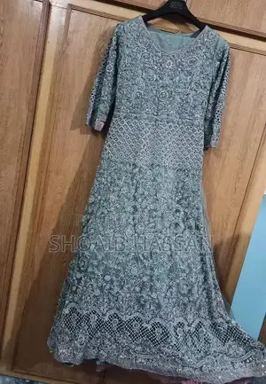 Mint Green Embroidered Maxi Bridal Wedding Dress