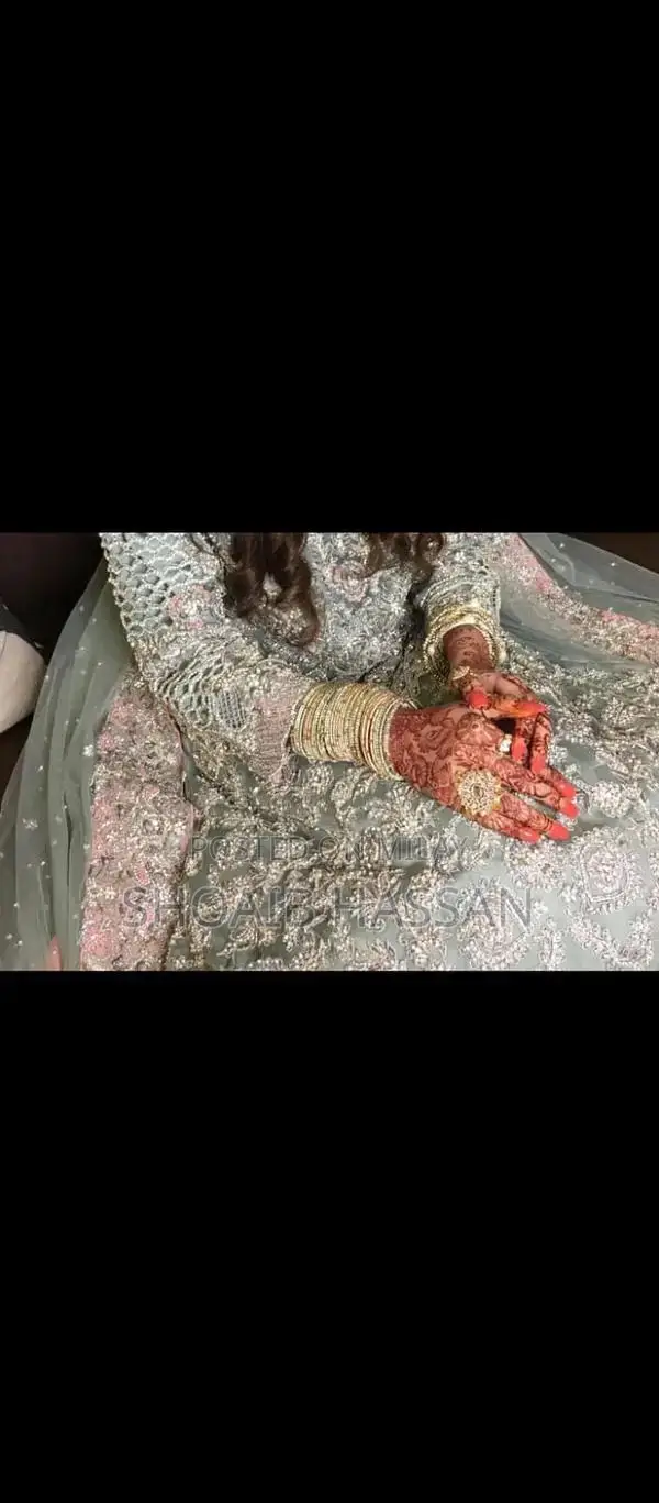 Mint Green Embroidered Maxi Bridal Wedding Dress