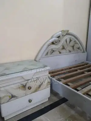 Wooden Single Bed Set with 3-Door Wardrobe and Side Table