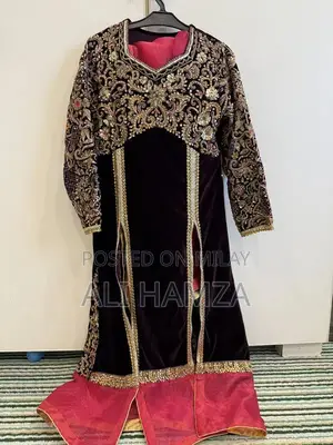Elegant Velvet Wedding Wear Suit with Organza Shawl