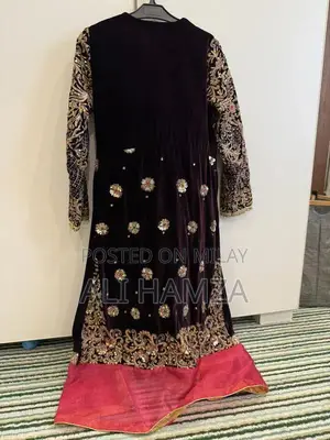 Elegant Velvet Wedding Wear Suit with Organza Shawl