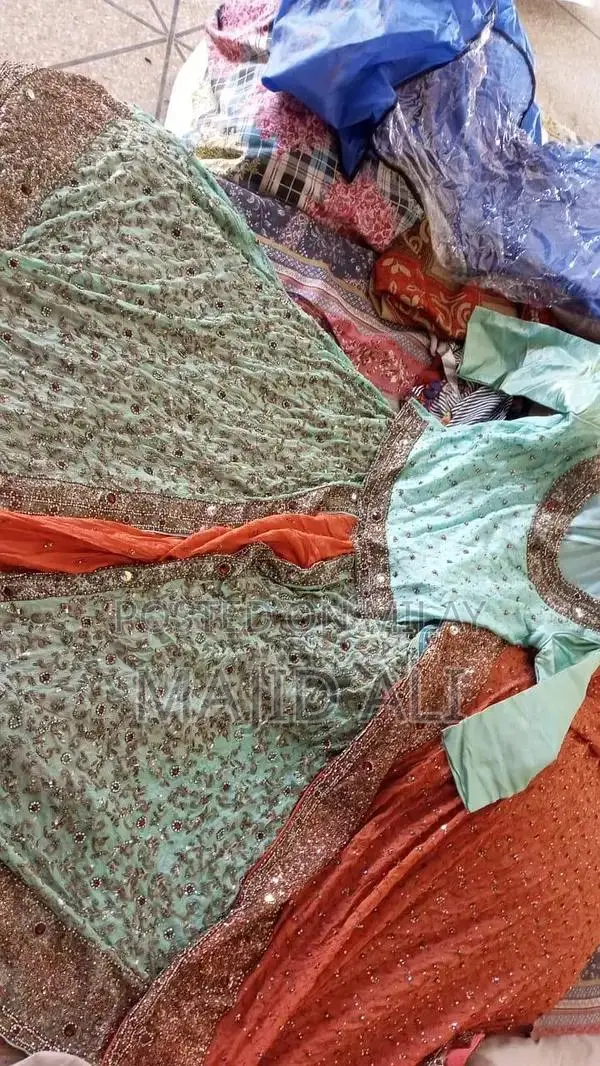 Sea Green Walima Dress with Lahnga Kurti and Duppata