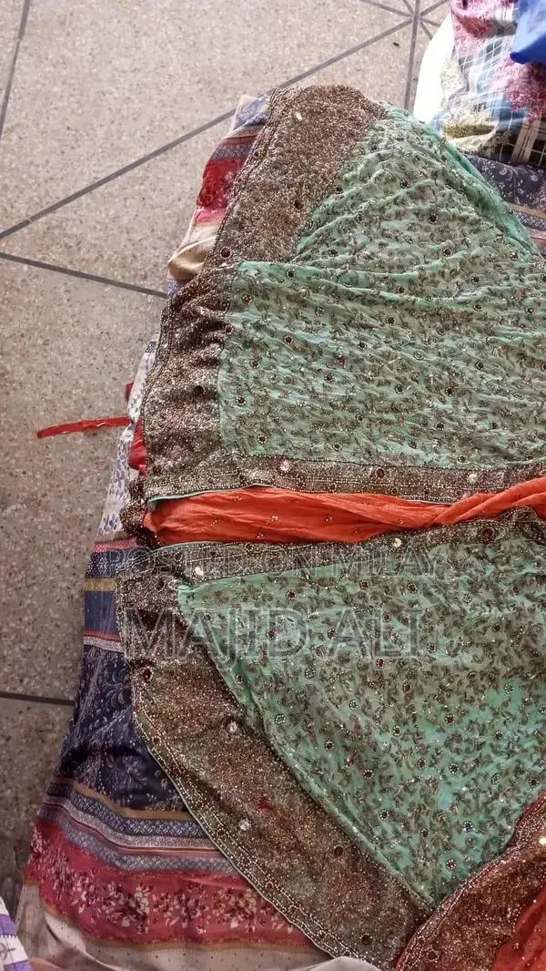 Sea Green Walima Dress with Lahnga Kurti and Duppata