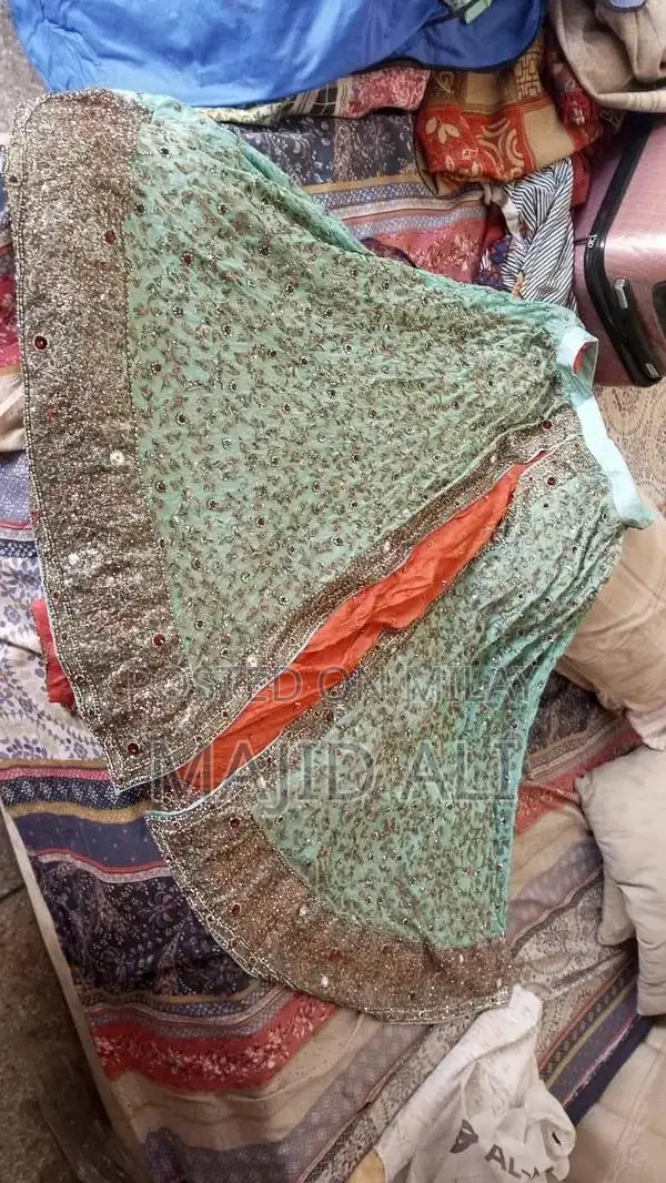 Sea Green Walima Dress with Lahnga Kurti and Duppata