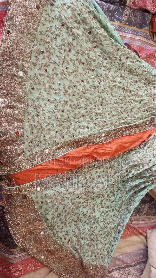 Sea Green Walima Dress with Lahnga Kurti and Duppata