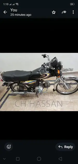 Honda 70cc Motorcycle 2015 Model - Reliable Two-Wheeler