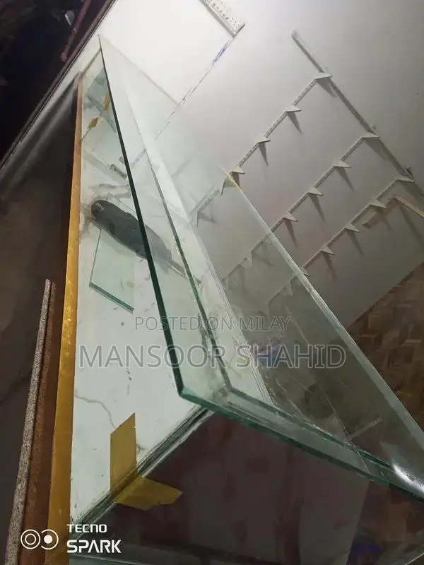 Glass Showcase Display Cabinet - Sliding Mirror Door
