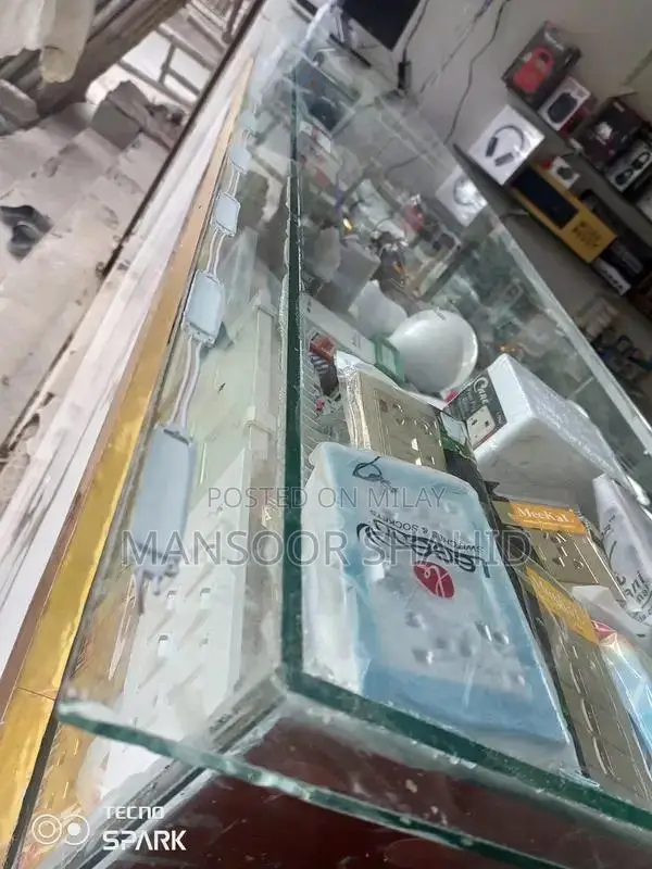 Glass Showcase Display Cabinet - Sliding Mirror Door