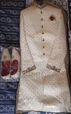 White Groom Sherwani - Traditional Wedding Attire