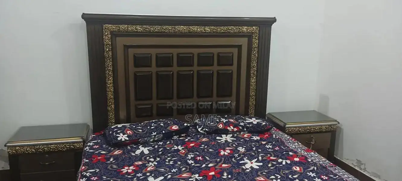 Luxury Bed Frame with Two Side Tables