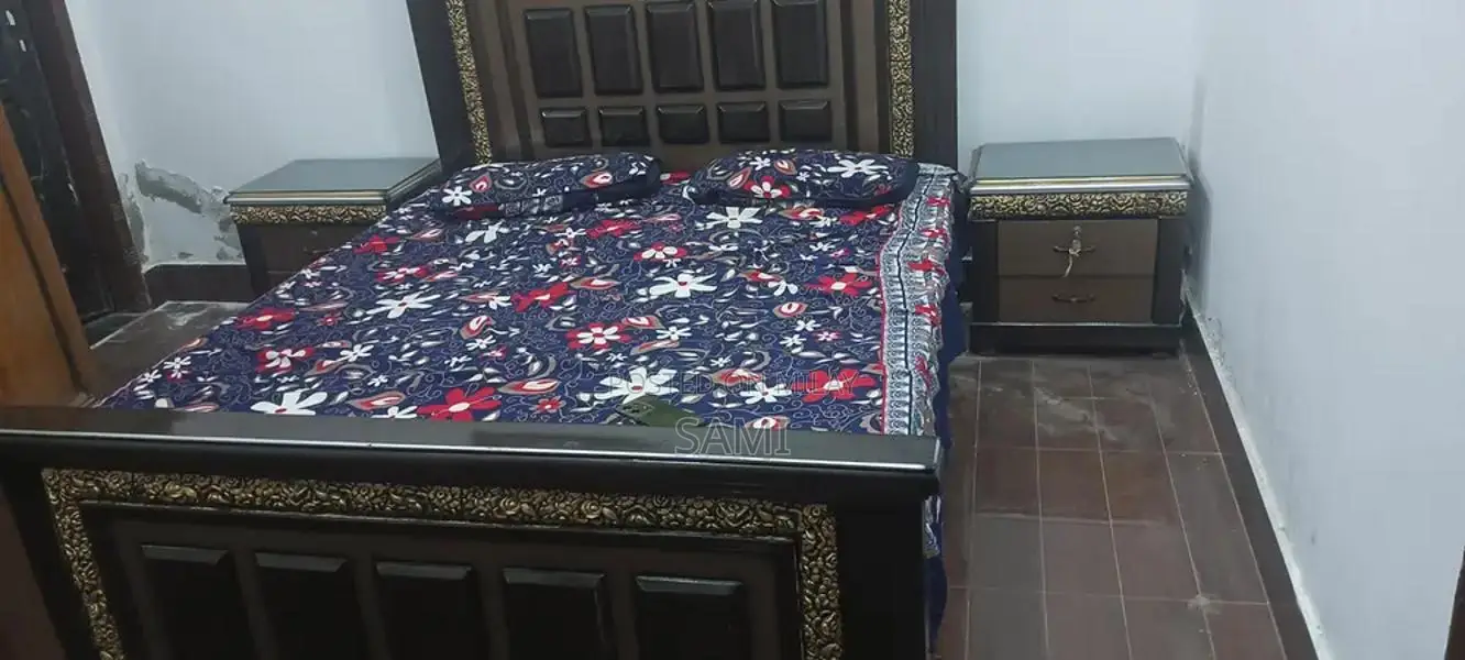 Luxury Bed Frame with Two Side Tables