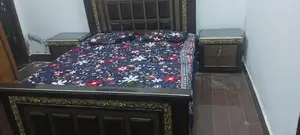 Luxury Bed Frame with Two Side Tables