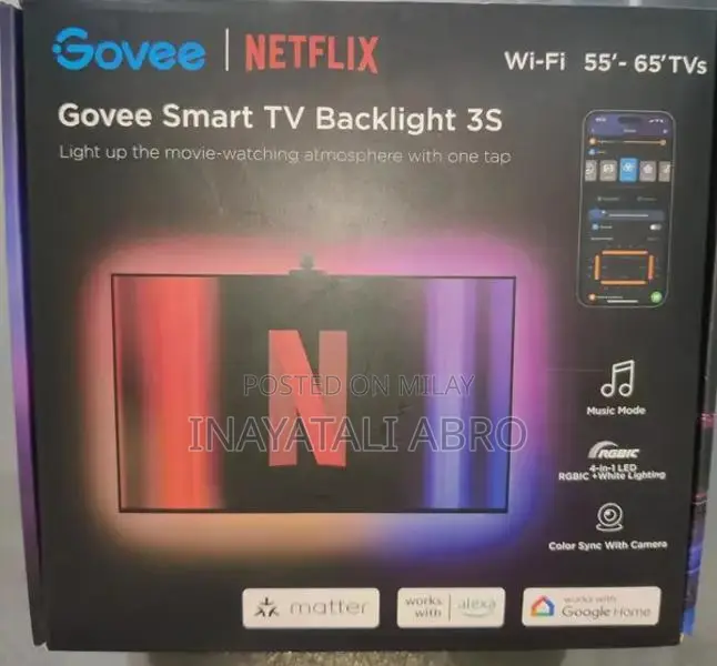 Smart TV RGBIC LED Backlight with Netflix Connectivity