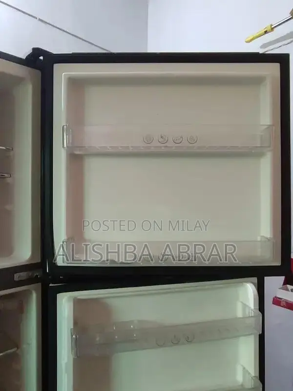 Modern Black Refrigerator - Sleek Home Appliance