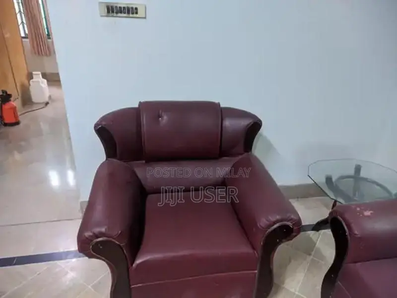 Maroon 5-Seater Leather Sofa Set with Good Design