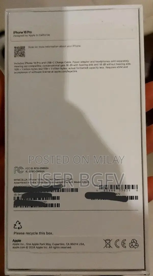 Apple iPhone 16 Pro 128GB Smartphone