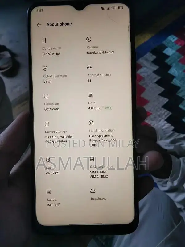 Oppo A16e Smartphone Compact Mobile Device