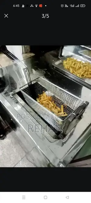 Commercial Food Counter with Fries, Roll, and Samosa Station