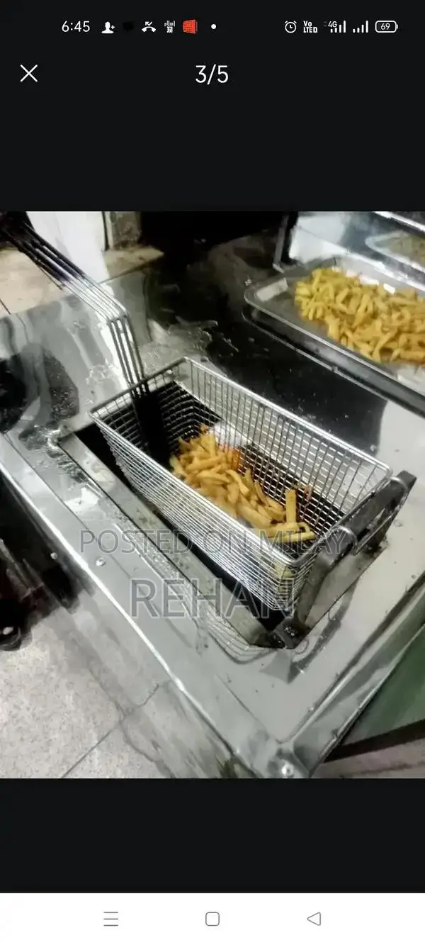 Commercial Food Counter with Fries, Roll, and Samosa Station