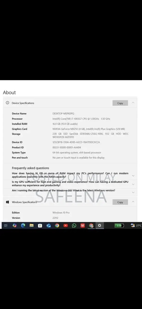 HP Pavilion Core i7 Laptop with SSD - 10th Gen Performance