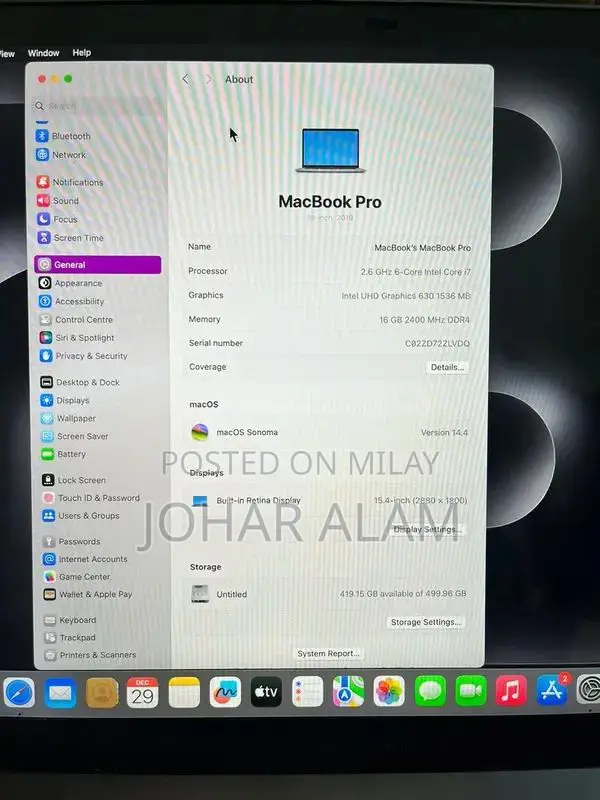 2019 MacBook Pro 15" Core i7 Laptop - High Performance