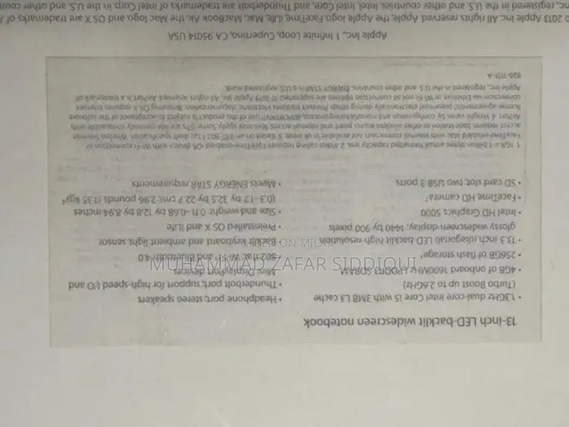 Apple MacBook 2013 Core i5 Laptop 4GB RAM 256GB SSD