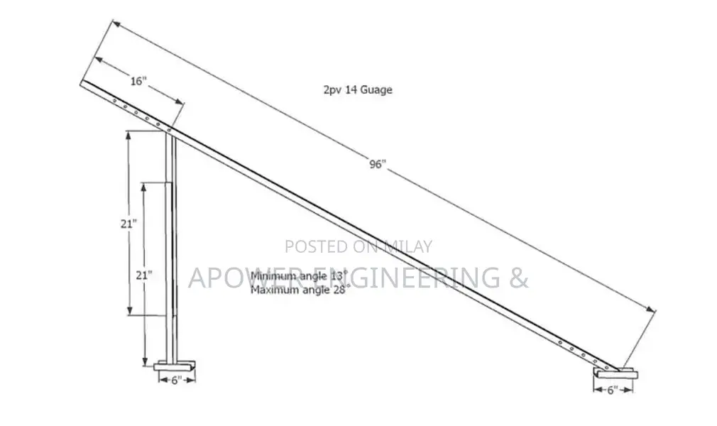 Galvanized Solar Panel Mounting Structure L3 14 Gauge