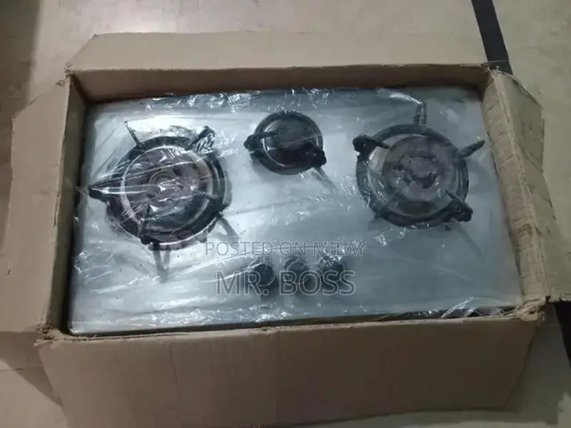 3 Burner Gas Stove with Minor Wear and Repair Potential