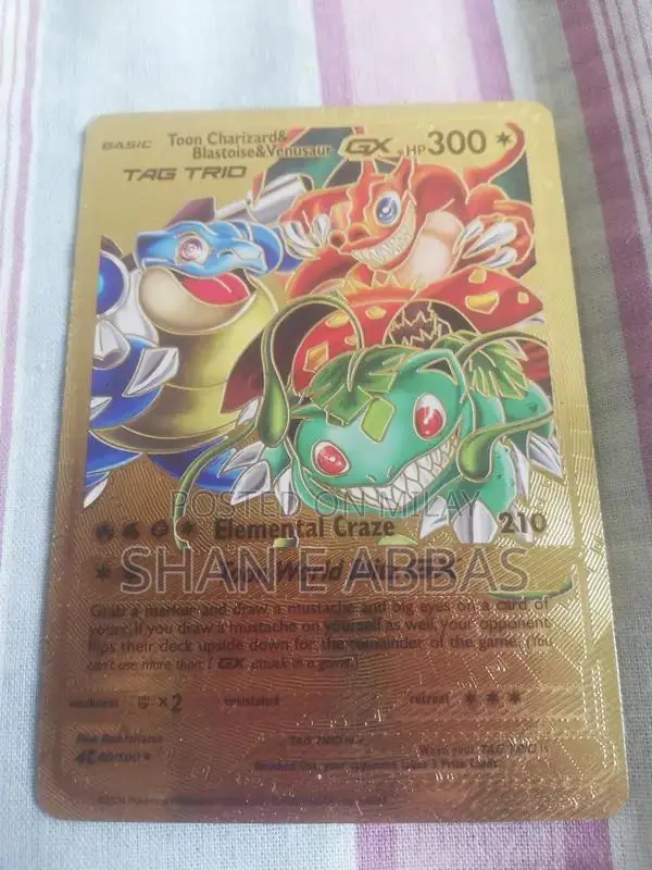 Rare Golden Pokémon Collectible Trading Card