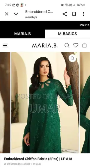 Maria B Green Suit - Premium Women's Traditional Wear