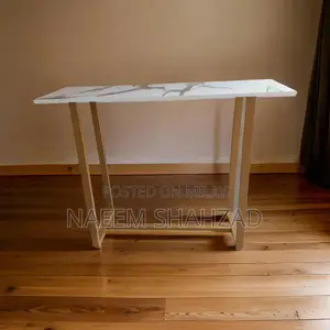 Photo - Golden Metal Console Table - Modern Design 16x48 Inches