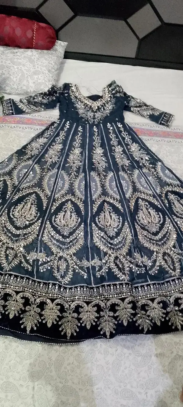 Maria B Valima Net Dress with Shirt and Sharara - Traditional Elegance