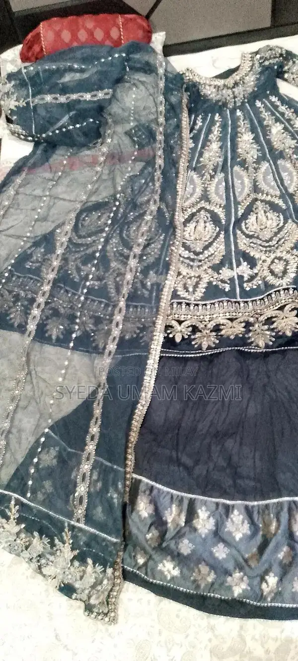 Maria B Valima Net Dress with Shirt and Sharara - Traditional Elegance