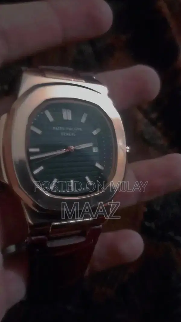 Patek Philippe Geneve Luxury Men's Automatic Leather Watch