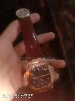 Patek Philippe Geneve Luxury Men's Automatic Leather Watch