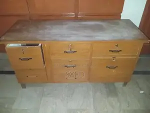 Industrial Iron Table with Storage Drawers