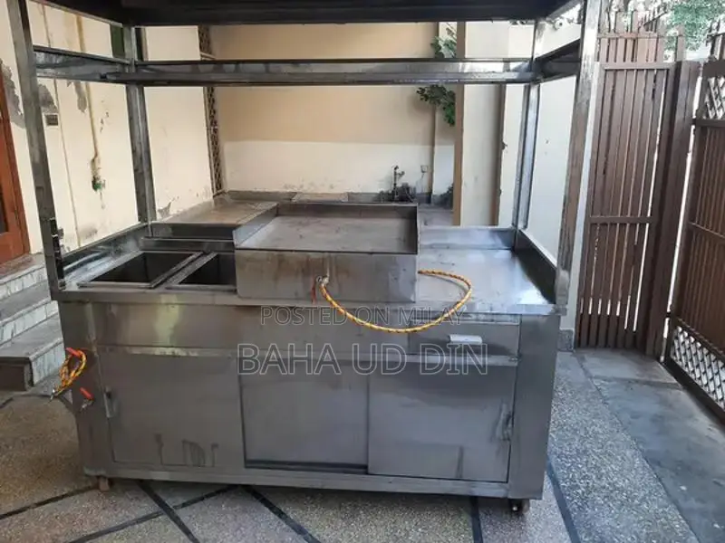 Commercial Shawarma Food Stall with Hot Plate and Fryers