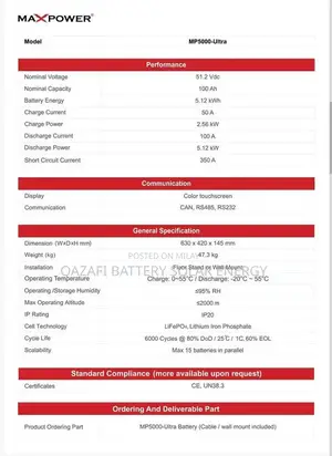Max Power MP 5000 Solar Inverter - Hybrid MPPT Charge Controller