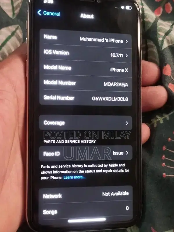 Apple iPhone X Factory Unlocked Smartphone 256GB Storage