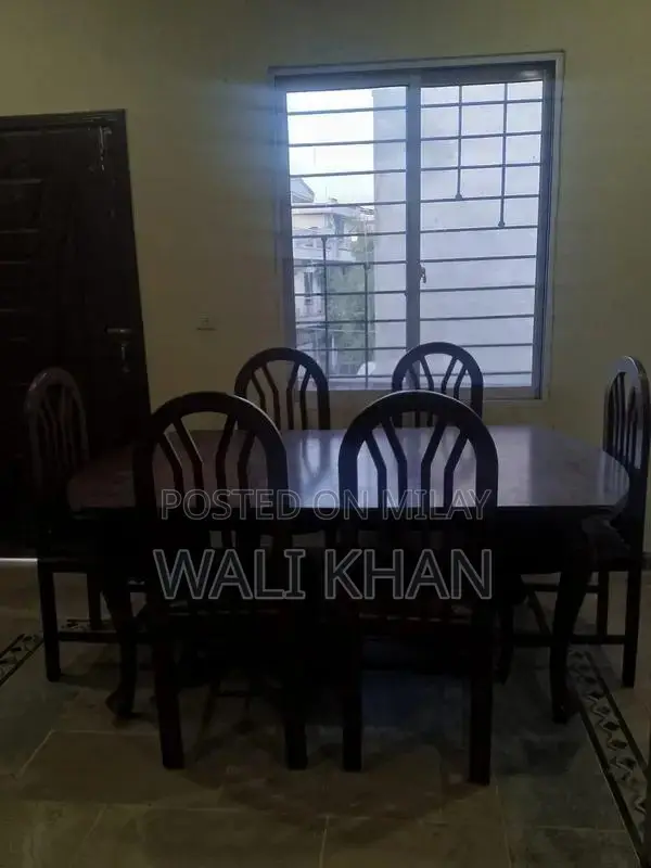 Wooden Dining Table Set with 6 Matching Chairs