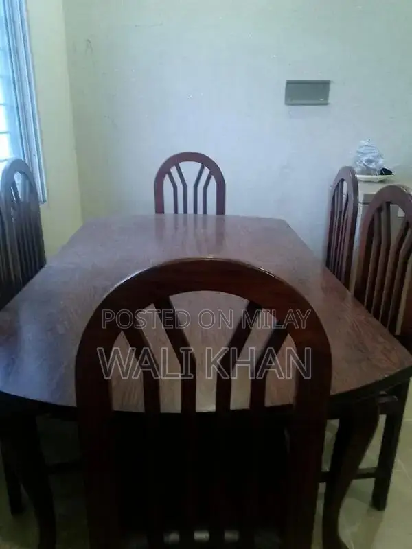 Wooden Dining Table Set with 6 Matching Chairs