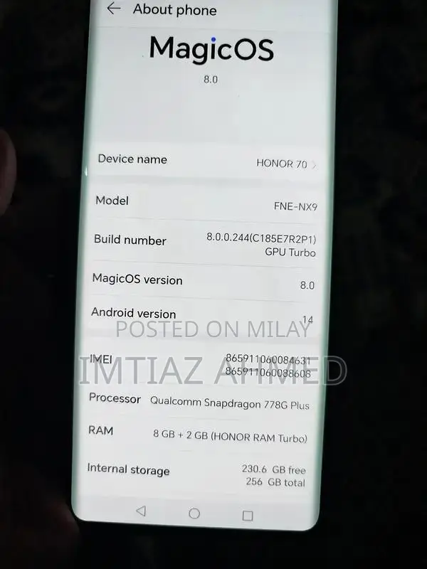 Honor 70 5G Smartphone with Advanced Dual Camera System