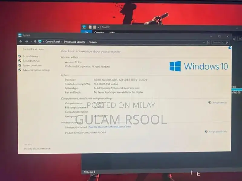 Complete Gaming PC Setup with Steering Wheel and Peripherals