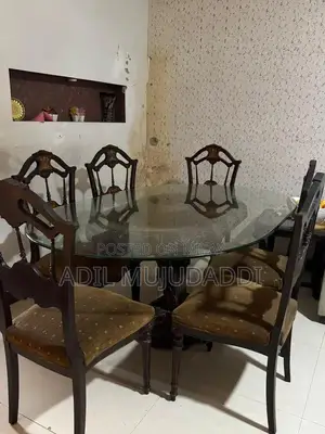 Wooden Dining Table Set with 6 Matching Chairs