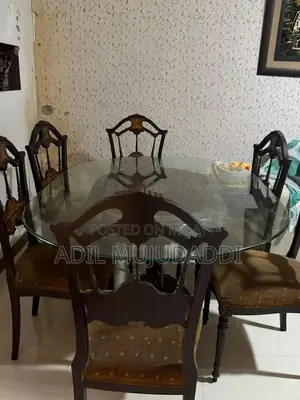 Wooden Dining Table Set with 6 Matching Chairs