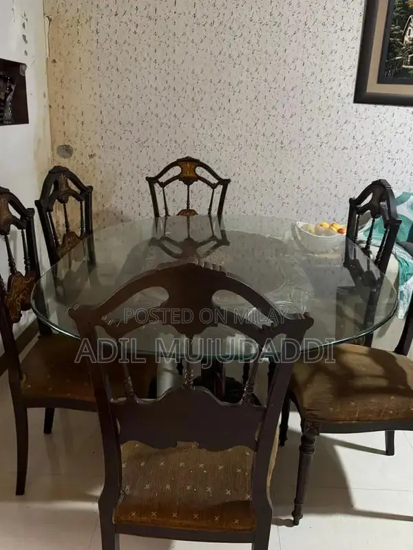 Wooden Dining Table Set with 6 Matching Chairs