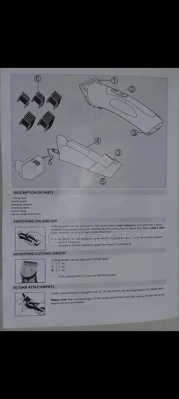 Kemei Professional Electric Hair and Beard Trimmer with Accessories